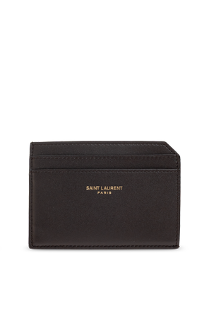 Leather card holder with logo