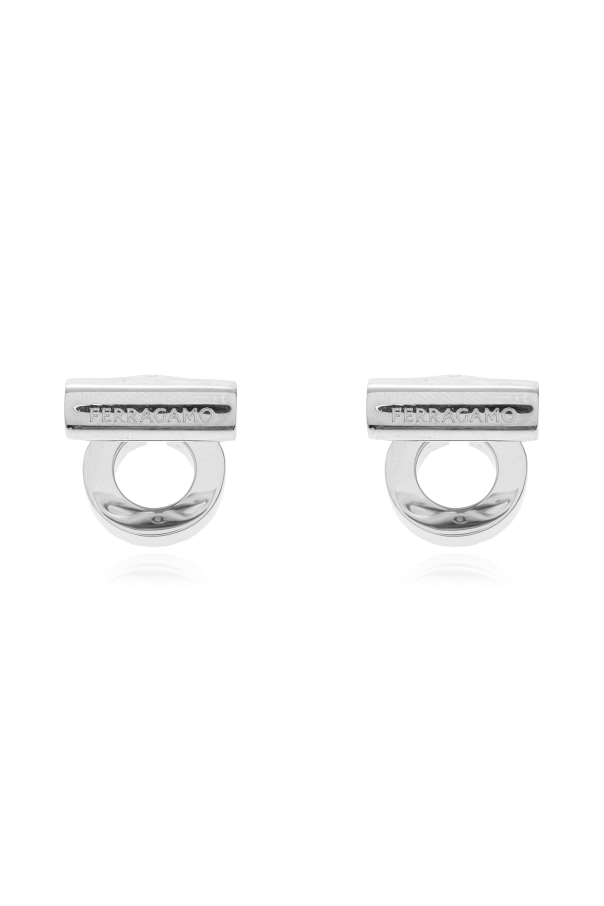 FERRAGAMO Brass cufflinks in the shape of a logo