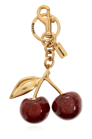 Keychain with cherry-shaped charm
