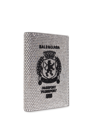 Balenciaga Funda para pasaporte con lentejuelas brillantes