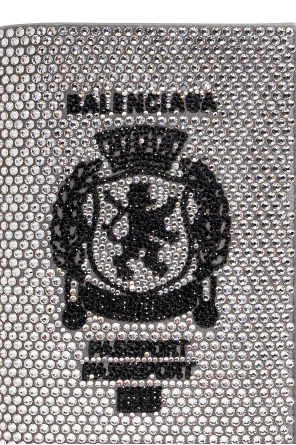 Balenciaga Funda para pasaporte con lentejuelas brillantes