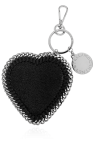 Stella McCartney BLACK Keychain with heart-shaped charm