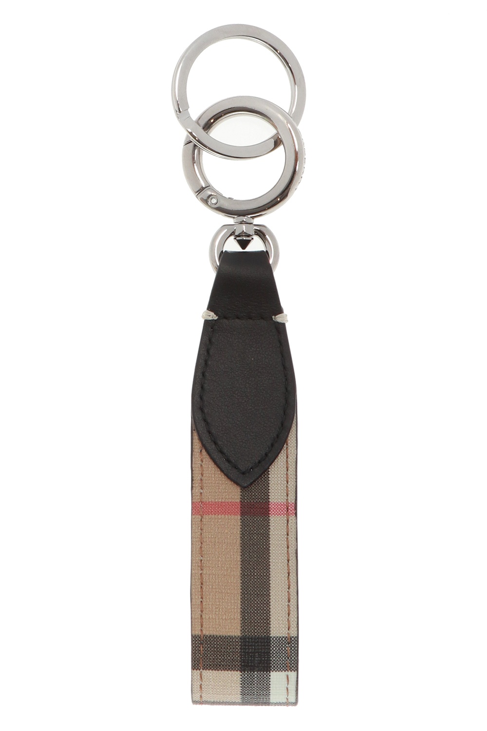 Check Leather Key Chain