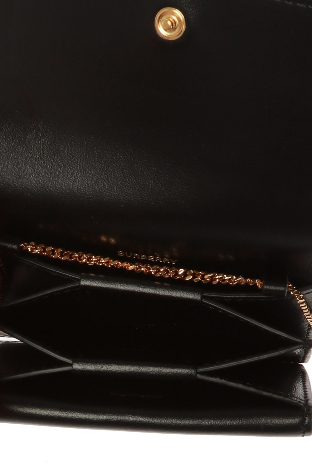 Burberry // Black Leather Studded On Chain Card Holder – VSP