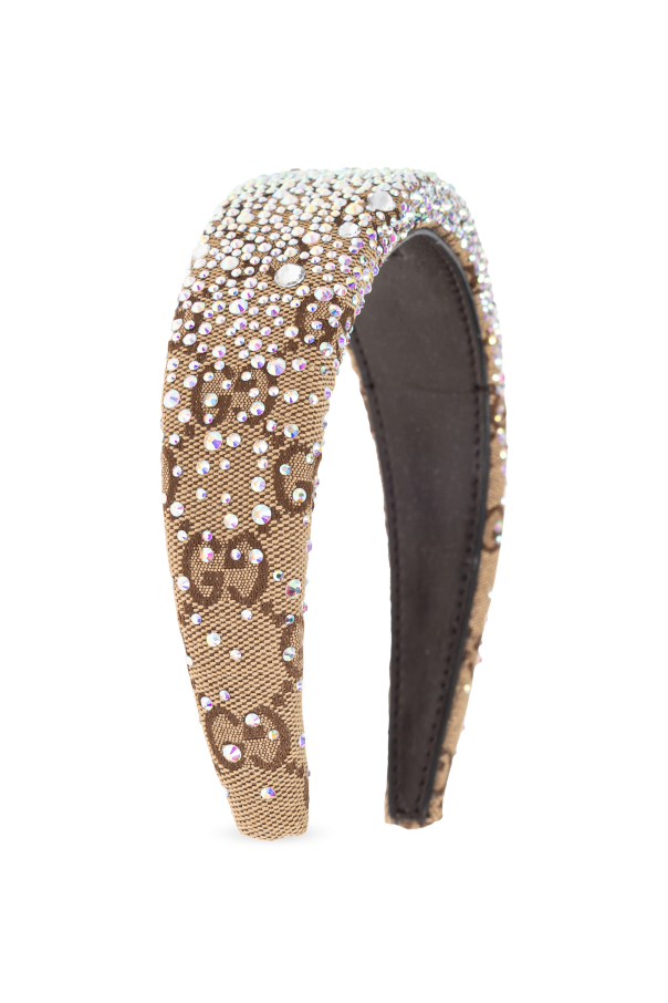 Headband with shimmering crystals od Gucci