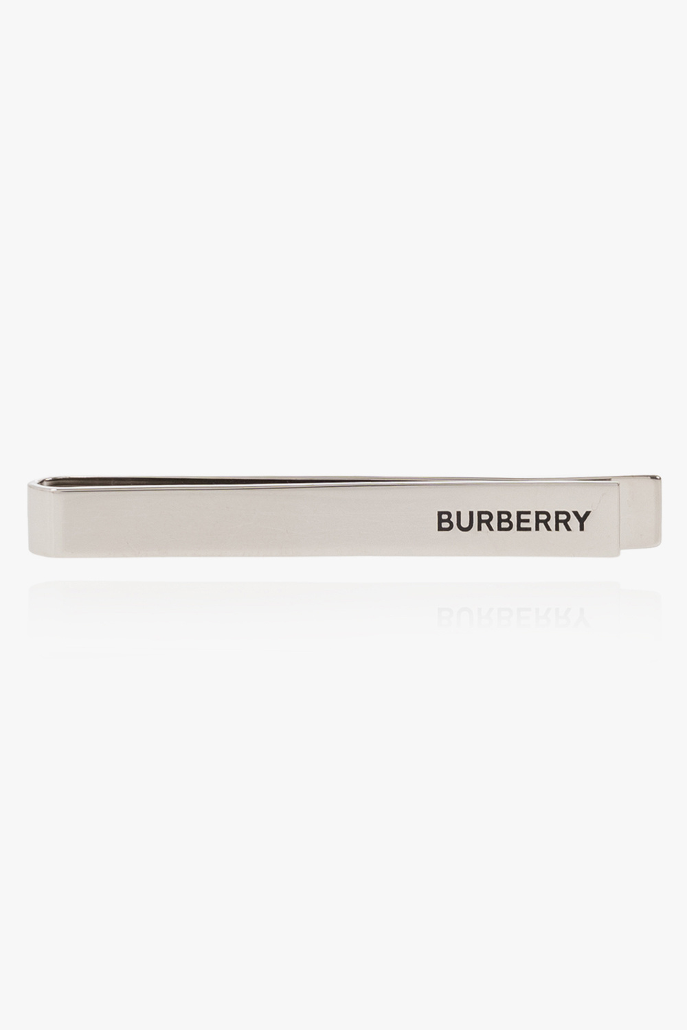 Burberry check-engraved Palladium-Plated Tie Bar - Silver
