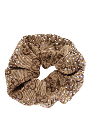 Hair scrunchie with shimmering appliqués