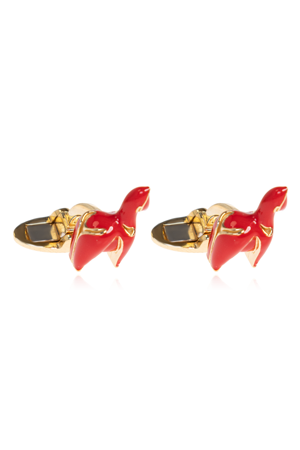 Gold-plated cufflinks od Bottega Veneta