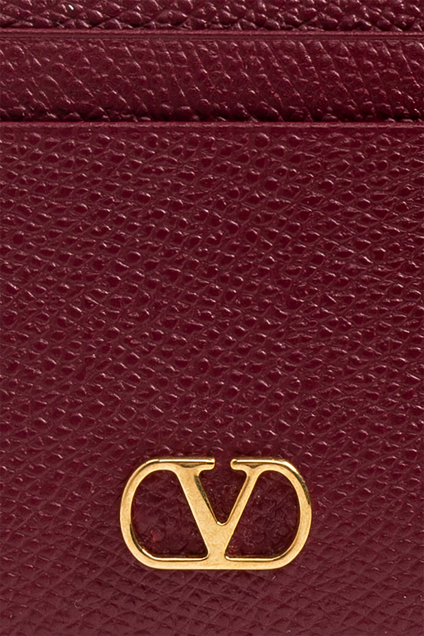 Valentino Garavani Estuche de cuero para tarjetas con logo