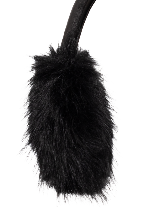Balenciaga Fur earmuffs with logo