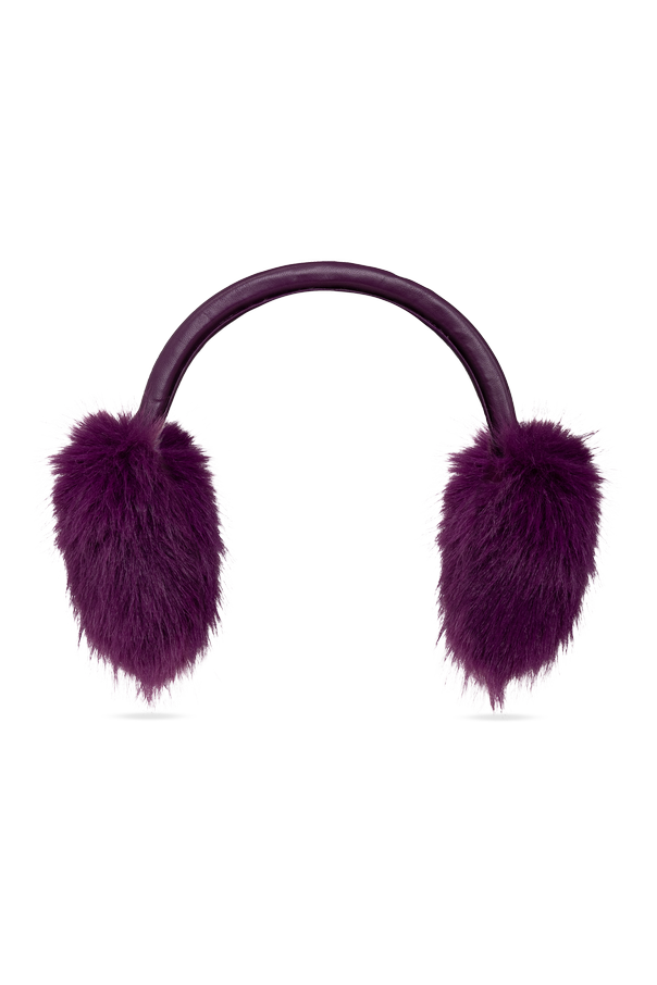 Fur ear muffs with logo od Balenciaga