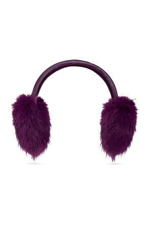 Fur ear muffs with logo
