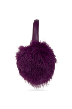 Balenciaga Fur ear muffs with logo