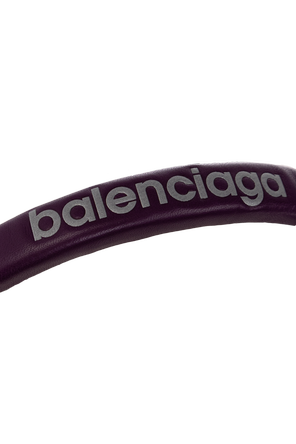 Balenciaga Fur ear muffs with logo