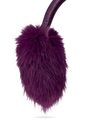 Balenciaga Fur ear muffs with logo