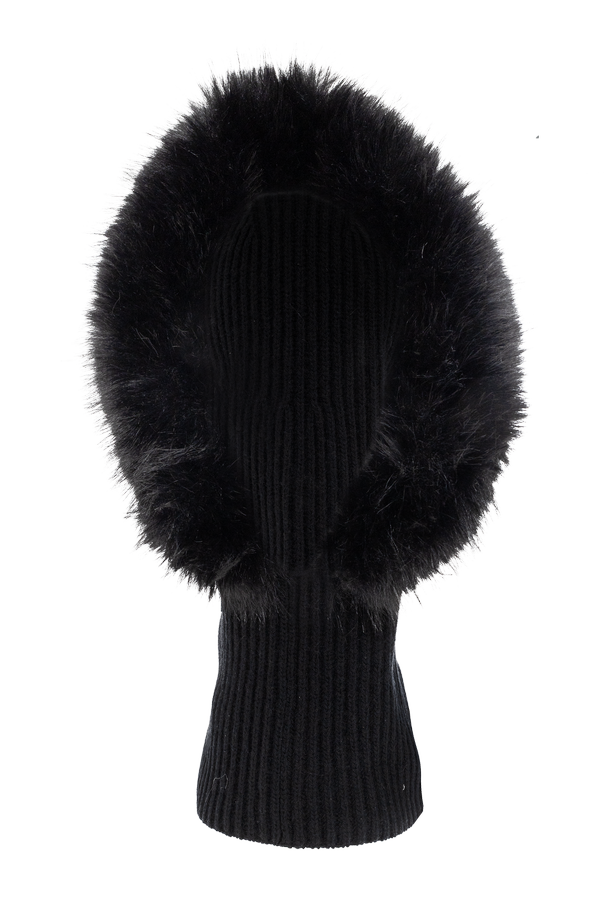 Wool hood with faux fur od Balenciaga
