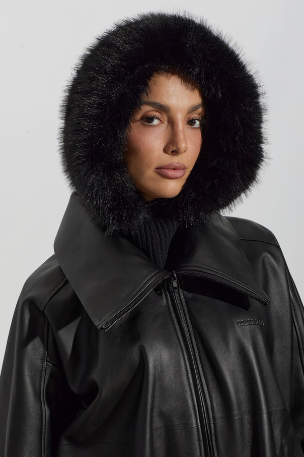 Balenciaga Wool hood with faux fur