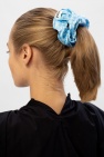 Ganni BLUE Silk scrunchie