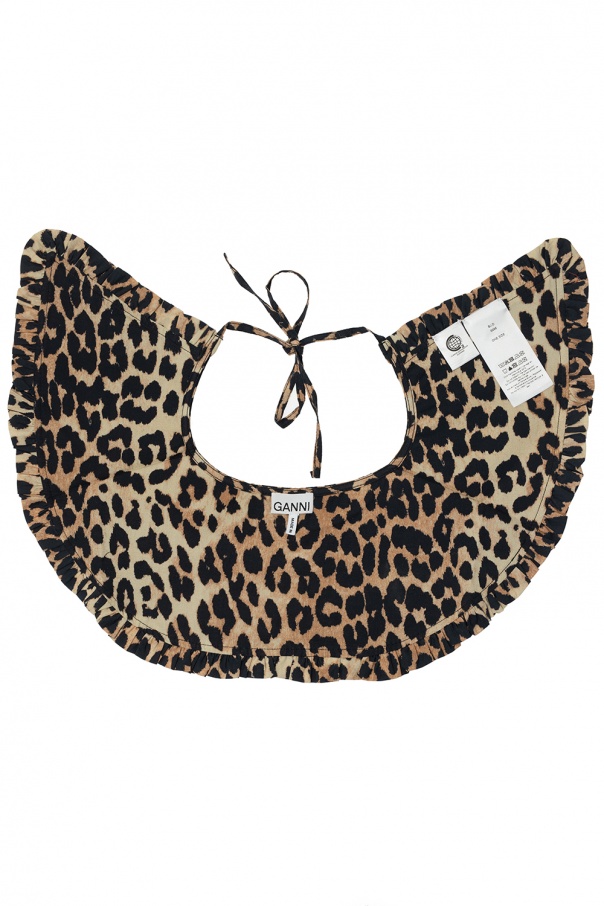 Ganni Leopard print collar