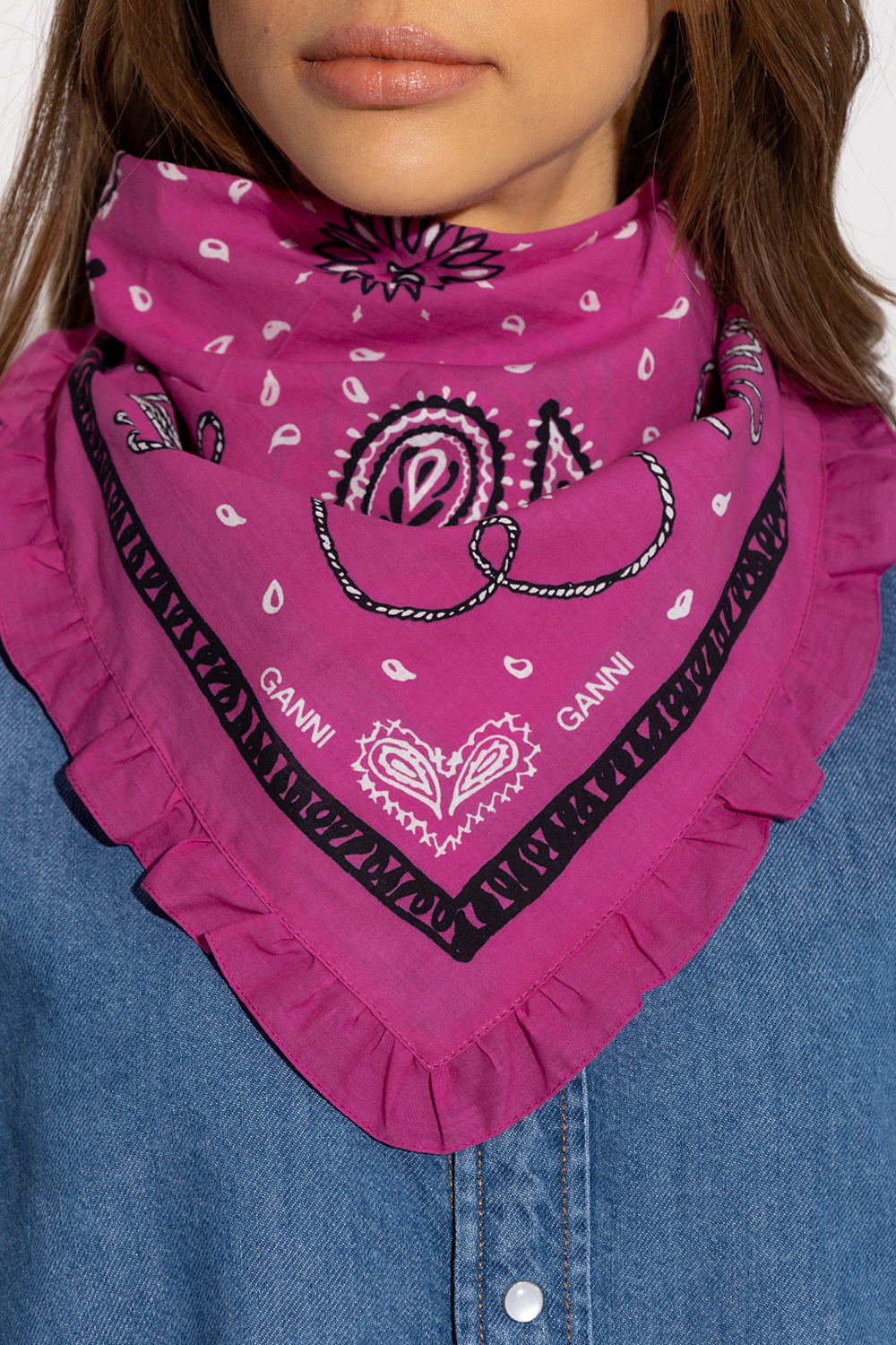 Ganni Shawl with logo