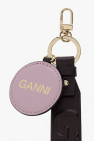 Ganni BURGUNDY Logo-printed keyring