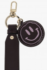 Ganni BURGUNDY Logo-printed keyring