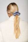 Ganni BLUE Striped scrunchie