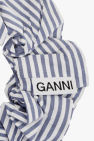 Ganni BLUE Striped scrunchie