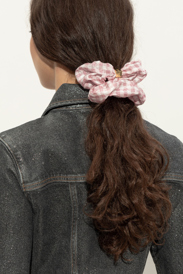 Ganni Gumka do włosów w kratę