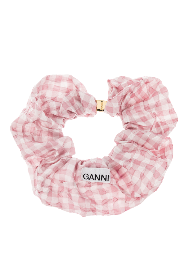 Ganni Gumka do włosów w kratę