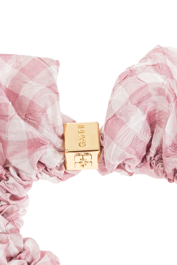 Ganni Gumka do włosów w kratę