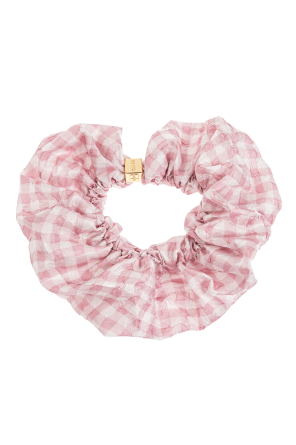 Checkered hair scrunchie