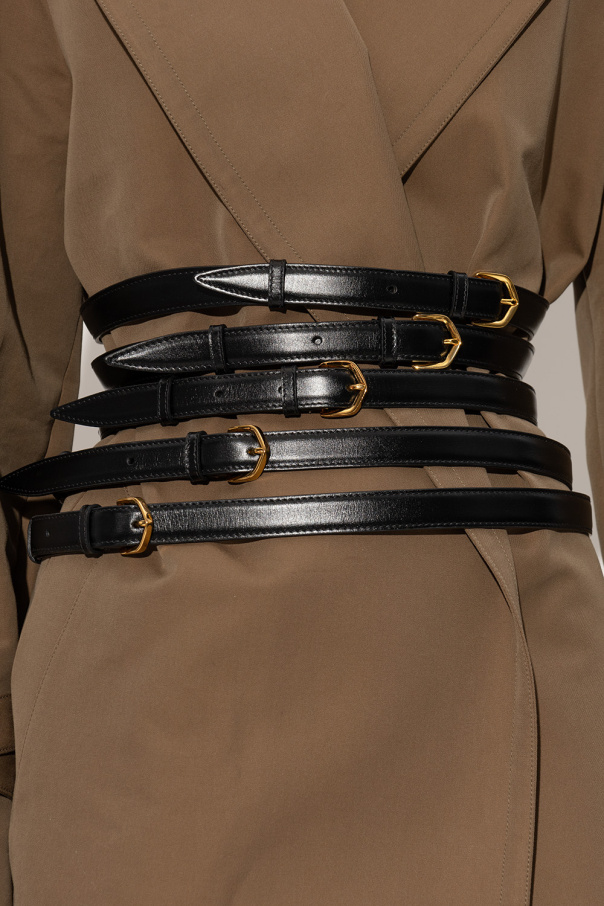 Alaïa Leather belt with logo