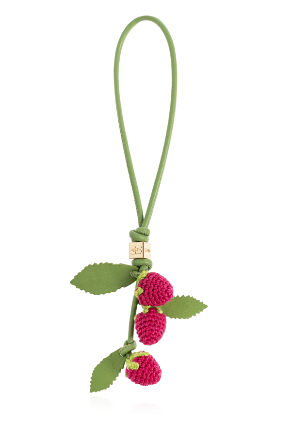 Bag pendant with raspberry motif od Ganni