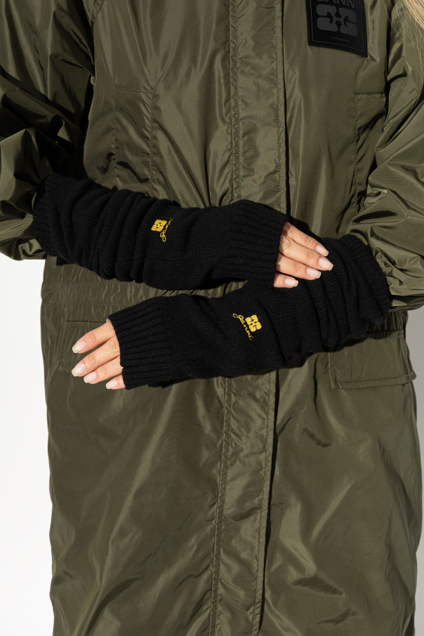 Ganni Long fingerless gloves