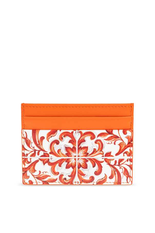 Dolce & Gabbana Leather card holder with "Majolica" print