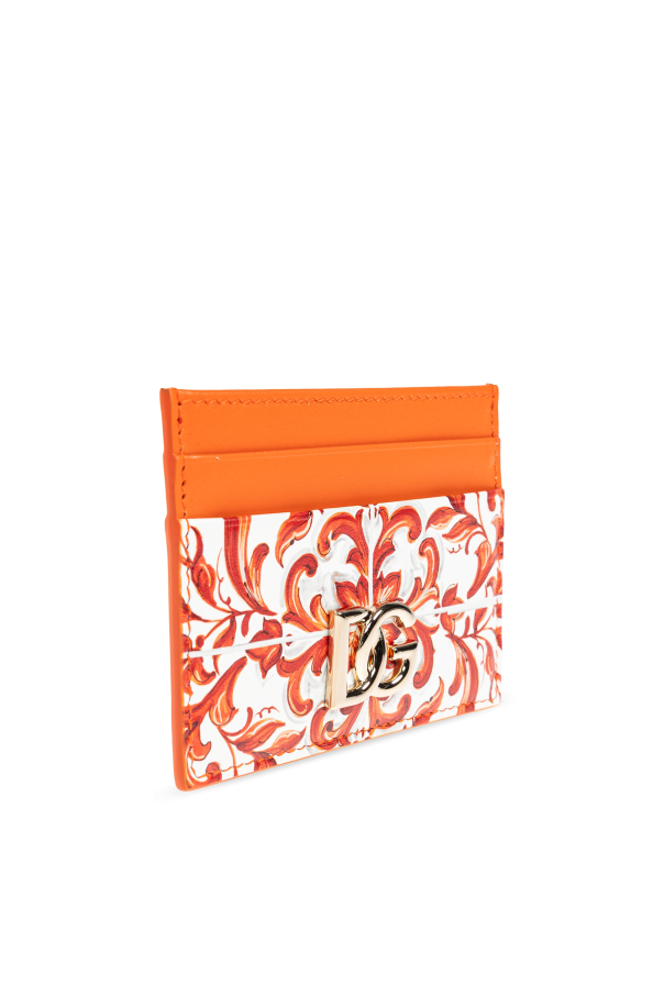 Dolce & Gabbana Leather card holder with "Majolica" print
