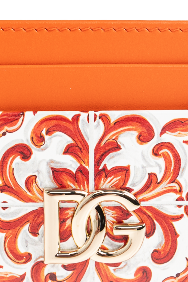 Dolce & Gabbana Leather card holder with "Majolica" print