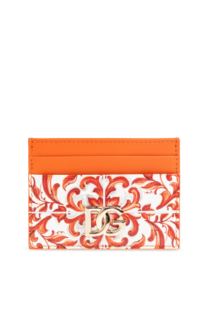 Estuche de cuero para tarjetas con estampado `Majolica`