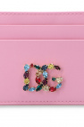 dolce logo-trim & Gabbana monogram crown scarf Card case with logo