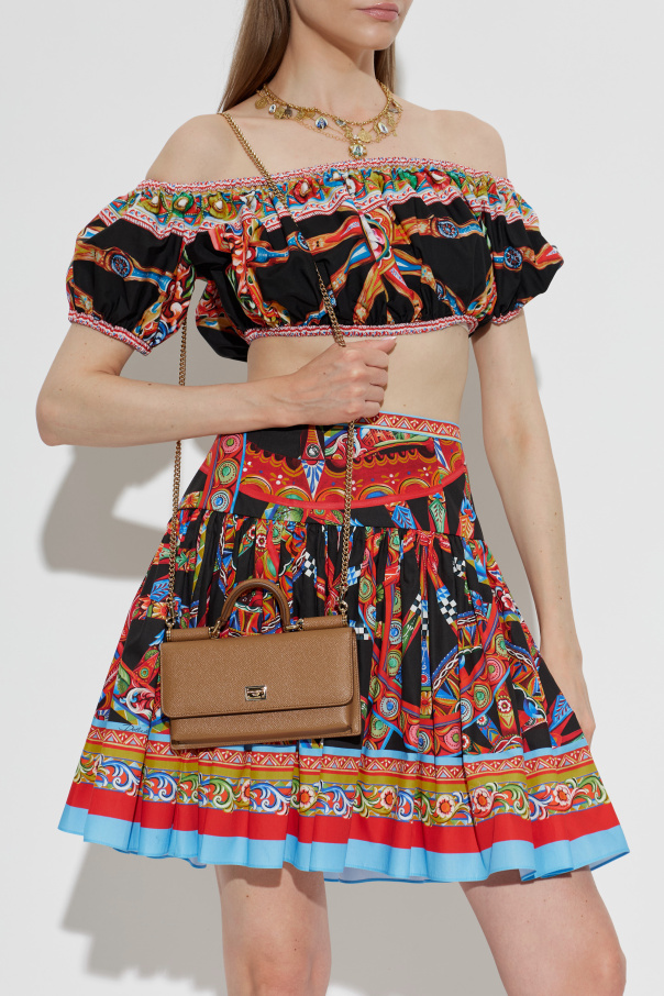 Dolce & Gabbana Carteira de couro com corrente