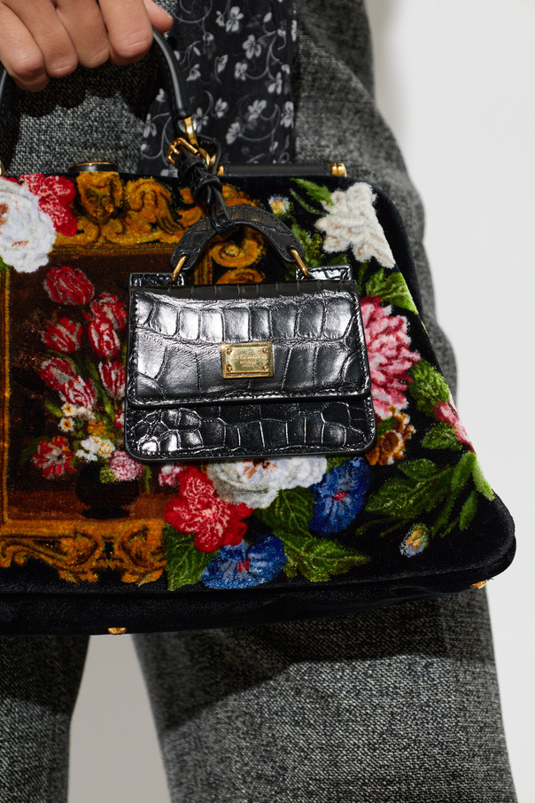 Dolce & Gabbana Estuche de cuero para tarjetas con logo