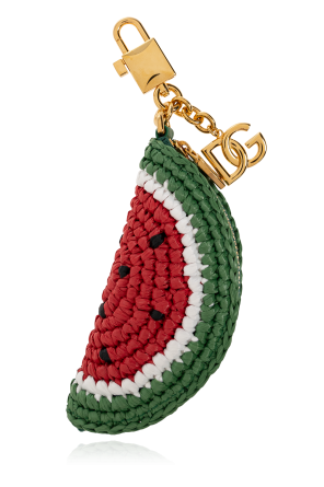 Keyring with a pouch in the shape of a watermelon