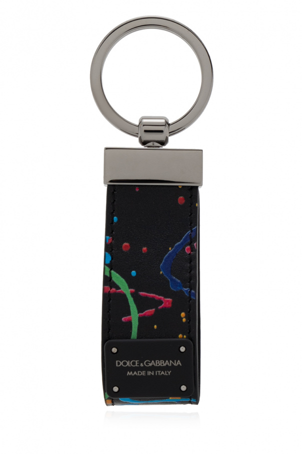 Dolce & Gabbana Belt In Calfskin With Crossed Dg Logo Keyring