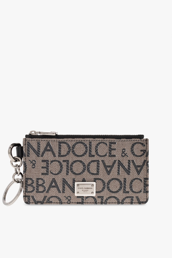 Dolce & Gabbana single-breasted cotton blazer Card holder with logo