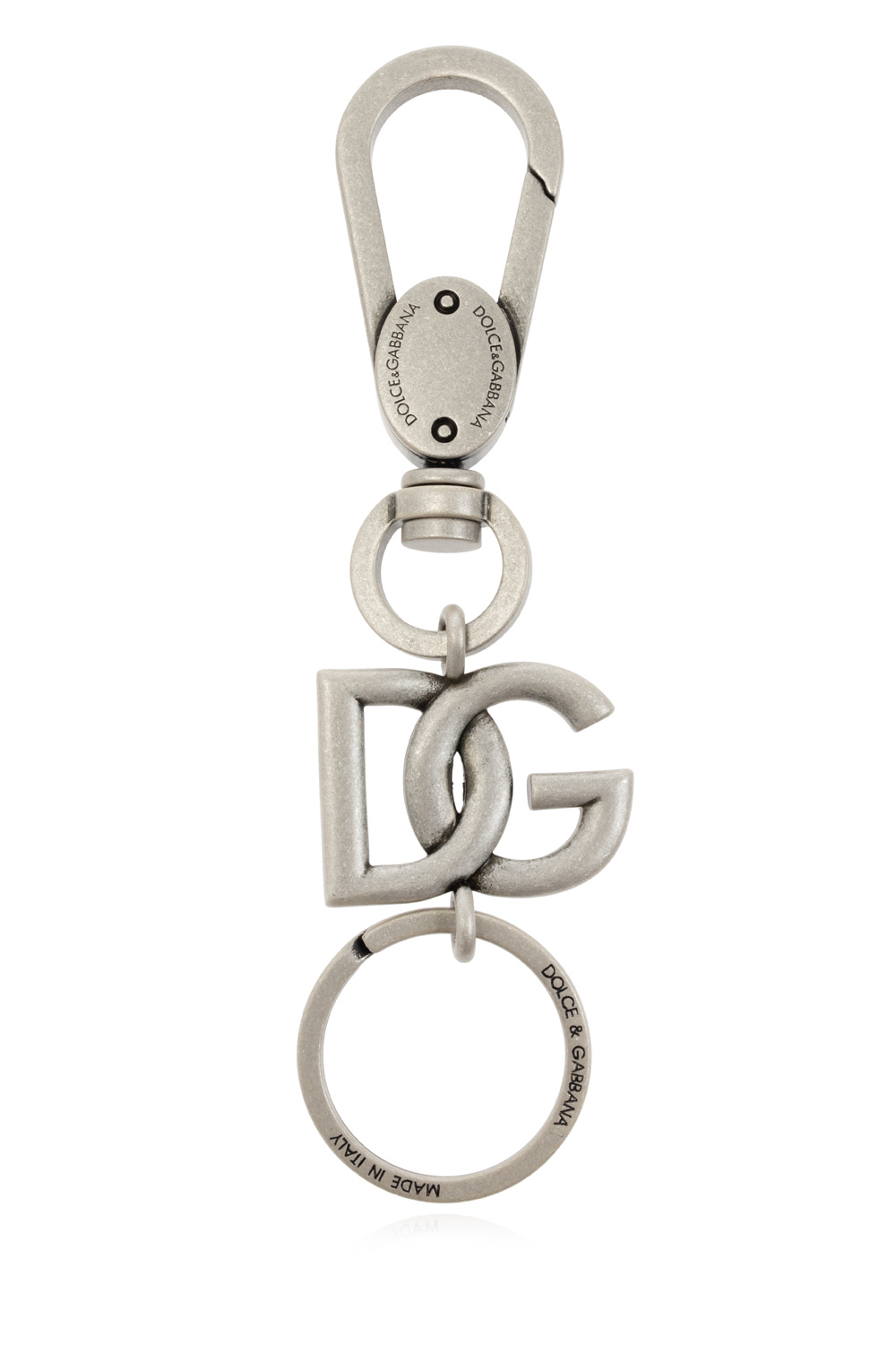 Dolce & Gabbana graphic-print fringed-edge scarf Keyring with logo