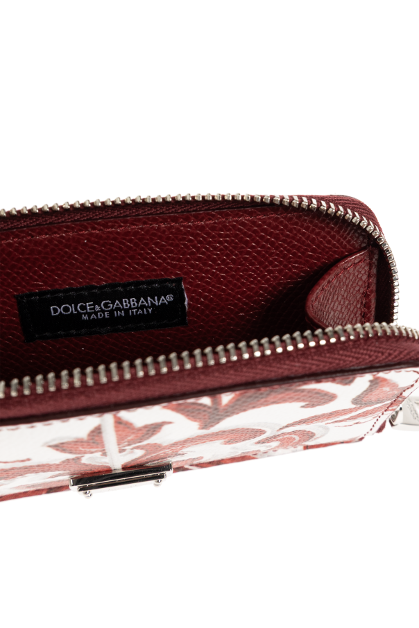 Dolce & Gabbana Leather card holder with "Majolica" print