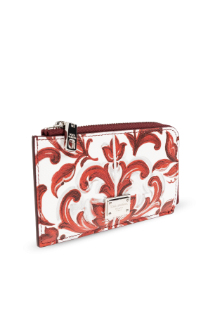 Dolce & Gabbana Leather card holder with "Majolica" print