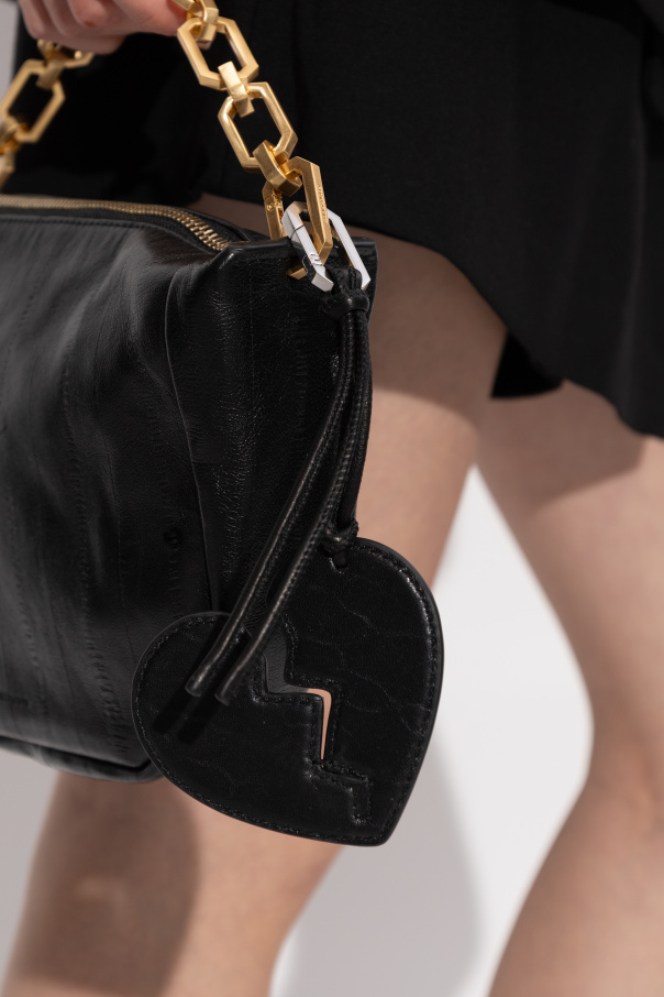 AllSaints Colgante de cuero en forma de corazón