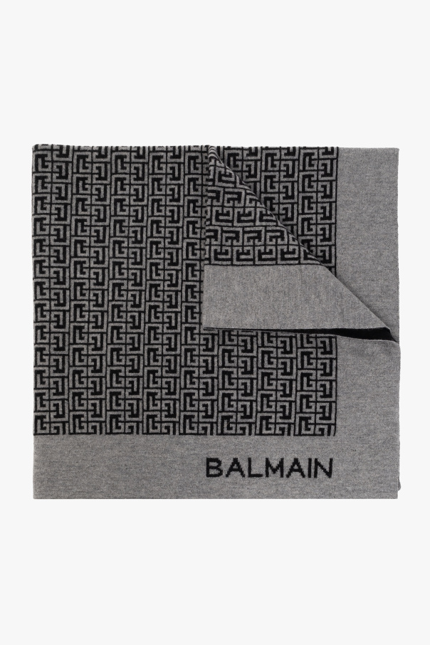 Balmain Kids Black Sweatshirt In Jersey Cotton With Contrasting Logo Print Balmain Man